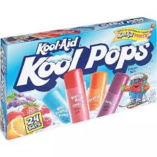 Amazing cherry, blastin' berry hot colors, quiz rolls, strawberry kiwi kick, rainbow, electric blue raspberry, franken berry, mini rolls strawberry craze. Kool Aid Kool Pops Freezer Bars Assorted Popsicles Mackenthuns