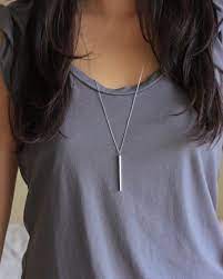 Silver Bar Necklace Vertical Bar Necklace Long Silver Necklace Bar Necklace Silver Stick Ne Silver Bar Necklace Vertical Bar Necklace Long Silver Necklace