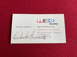 Orlando Ferrante (Disney),"Autographed" (JSA) Business Card (Vintage)