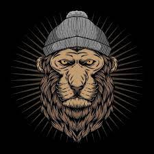 Accessory Aggression Angry Animal Animals Apparel Art Background Badge Beanie Black Cap Cartoon Cat Character Angry Lion Tattoo Lion Tattoo Vector Illustration