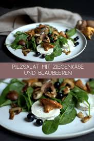 Vegetarian Food Pilzsalat Mit Ziegenkase Und Blaubeeren Free Minded Folks Blog Pilzsalat Salat Mit Ziegenkase Ziegenkase
