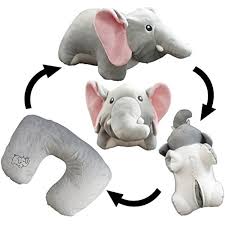 Yzakka Convertible Neck Pillow U Shaped Travel Pillow Stuffed Plush Toy Animal Elephant For More Information Visit Imag Travel Pillow Plush Pillows Pillows