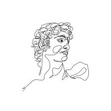 Black And White Pop Art Line Drawing David Iii Michelangelo One Line Drawing Contour Drawing Line Drawing Minimalist Art Continuous Line Portrait A4 Contour Drawing Line Art Drawings Minimalist Art