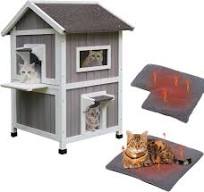 Insulated Outdoor Cat House For Winter Weatherproof Outside Feral Cat...