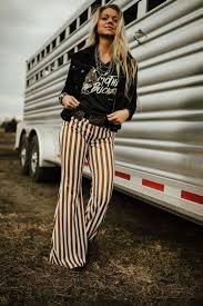 Black And White Striped Bell Bottom Jeans Wild Bill Bells Dark Mustard White Striped Bell Bottom Pants 32 In 2020 Bell Bottom Pants Outfit Bell Bottom Pants Bell Bottom Jeans Outfit