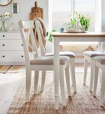 Comfort is built into the geometry of this easy chair. Ingolf Chair White Hallarp Beige Ikea In 2021 Painted Seating Ikea Chair