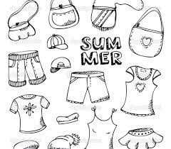 How to attract summer clothes for children coloring pages set. Coloring Pages For Kids Clothes Drawing With Crayons