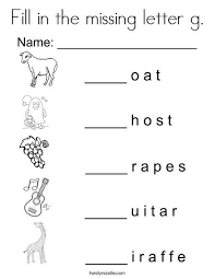 Fill In The Missing Letter G Coloring Page Kindergarten Worksheets Printable Kindergarten Worksheets Alphabet Worksheets Preschool