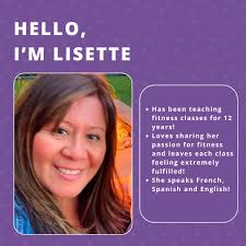 Meet Lisette! She is one of our amazing group fitness instructors. Join her 