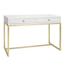 Chelsea White Lacquer Gold Desk White Lacquer Desk Modern White Desk Lacquer Desk