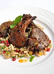 Moroccan Spiced Lamb Chops With Citrus Couscous Salad Scrumptious South Africa Lamb Chop Recipes Lamb Chops Lamb Recipes