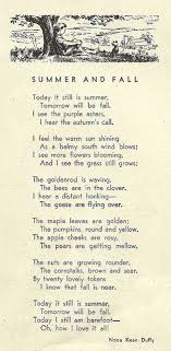 Summer And Fall Autumn Poems Poems Words