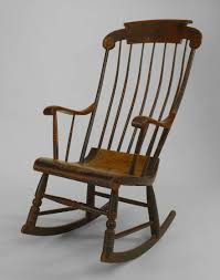 American Country 1st 19th Cent Hitchcock Style Rocking Chair With Faux Wood Painted Seat And Antique Rocking Chairs Early American Furniture Rocking Chair