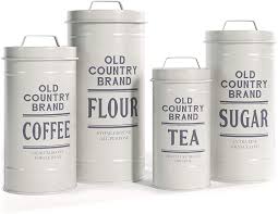 Nally ware was created by nally ltd and was based in sydney. Barnyard Designs Decorative Nesting Kitchen Canister Jars With Lids White Metal Rustic Vintage Farmhouse Container Decor For Flour Sugar Coffee Tea Storage Set Of 4 Largest Is 14cm X 28 5cm Amazon Co Uk