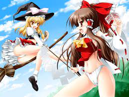 hakurei reimu and kirisame marisa (touhou) drawn by kamiya_tomoe | Danbooru