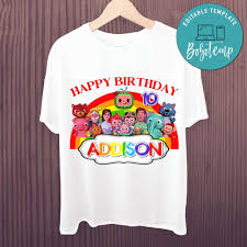 Customizable Cocomelon Birthday Shirts Png File Instant Download Bobotemp Printable cocomelon birthday cake topper template diy. customizable cocomelon birthday shirts png file instant download