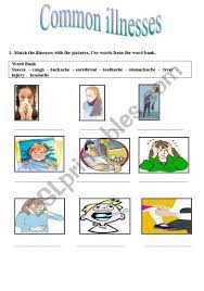 Learn common names of illnesses and diseases in english, i.e. Common Illnesses Esl Worksheet By Hedia