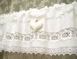 White Vintage Shabby Chic Country Style Curtains Boho Vorhange Gardinen Schabby Schick