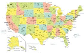 It's strategic highway network called national highway system has a total length of 160,955 miles. Usa Map With States And Cities Gis Geography