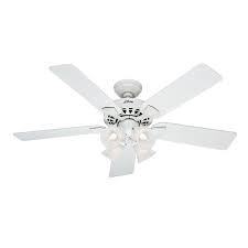 White hunter ceiling fans come in many different styles and designs, many of which have light or can have light kits installed. Shop Hunter Westminster 5 Minute Fan 52 In White Downrod Or Close Mount Indoor Residential Ceiling Fa Ceiling Fan With Light Traditional Ceiling Fans Fan Light