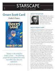Ender's game is a novel by orson scott card that was first published in 1985. Enders Game Book Report
