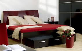 I like the art above bed. Stunning Red And Black Modern Bedroom For Home Design Atmosphere Ideas Legs Ladies Beauty Dark Peonies Evening Sandal Apppie Org