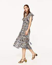 Zara neu ss20 maxi kleid stickerei bestickt lange armel baumwolle xs s m l mum. Lange Tunika Mit Volantarmeln Midi Kleider Damen Zara Deutschland Kleider Damen Sommerkleid Kleider Fur Frauen