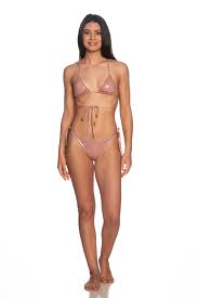 Costume Bikini Matinée Kate da donna nude laminato viola | Scuderi Store