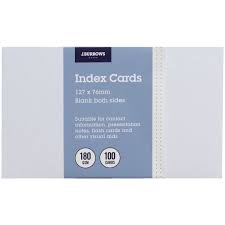 Maybe you would like to learn more about one of these? J Burrows Index Cards Blank 127 X 76mm White 100 Pack Officeworks