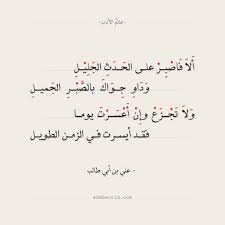 شعر علي بن أبي طالب ألا فاصبر على الحدث الجليل عالم الأدب Weird Words Queen Quotes Words Quotes