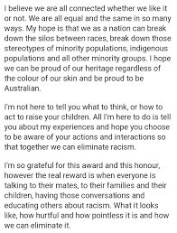 Whatever you might think of him, there is no doubt that he is an interesting australian. F On Twitter There Is Never A Bad Time To Revisit Adam Goodes Australian Of The Year Speech