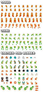 Sprites Of Mario Fire Mario Luigi Fire Luigi Bowser And Lots Of Enemies Mario Bros Super Mario Original Mario Bros