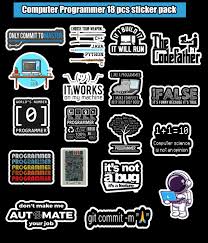 Computer Programmer 18 Pcs Sticker Pack Vinyl Stickers - Etsy ...