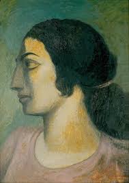 Retrato de una mujer con perfil azteca [Portrait of a Woman with an Aztec  Profile]