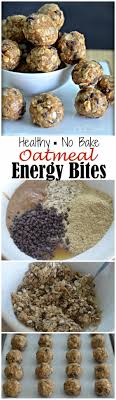 1 Tasse De Flocons D Avoine 1 2 Tasse De Beurre D Amande Ou De Beurre D Arachide Substitut 1 2 Tasse De Copeaux De Chocolat Oatmeal Energy Bites Snacks Food