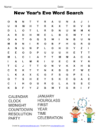 New Year S Eve Word Search Pdf New Year S Eve Activities Kids New Years Eve New Year S Eve Crafts