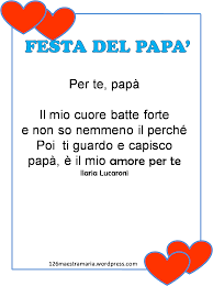 Vi lasciamo infine alla raccolta delle singole poesie per la festa del papà che potrete utilizzare per stampare i componimenti che preferite tra i diversi proposti. Biglietti Poesie Letterine Per La Festa Del Papa Maestramaria