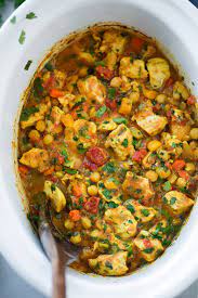 Add the chicken and toss to coat in the spice mixture. Slow Cooker Chicken And Chick Pea Tagine Cooking Classy