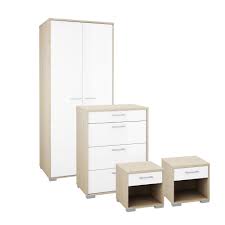 Alternatively, we also stock a range of natural oak. Evie Gloss White Oak Effect 4 Piece Bedroom Furniture Set