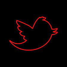 Red twitter logo black background. November 2012 Robzie Com