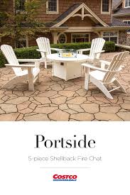 Portside 5 Piece Shellback Fire Chat By Polywood Fire Pit Patio Outdoor Living Patio Patio