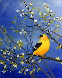 yellow bird painting art bird art