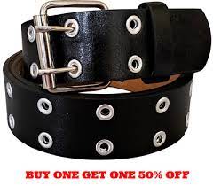 Hollywood skateboards belt leather with holes black gold size 38 waist. Men S Women S Leather Two Rows Silver Grommet Double Holes Black Belt All Sizes Ebay