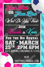 Biggest soccer ball most powder biggest puff and great photos opportunity. Novel Concept Designs Soccer Gender Reveal Baby Shower Invitation
