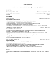 strength and conditioning coach resume