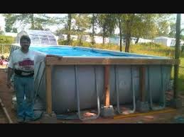 Intex Rectangular Pool With Deck Wmv Rectangular Pool Pool Deck Plans Rectangle Pool