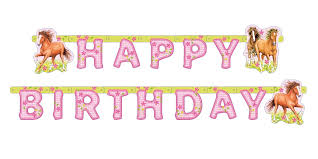  semaine anniversaire  encore mille mercis pour tous vos messages d'encouragements, de bons souhaits, on vous remercie du fond du cœur ! Guirlande Cheval Joyeux Anniversaire Lovely Horses 180cm Party Fr