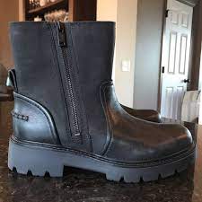 Ugg Shoes New Ugg Polk Boot Black Leather Zipper Boots 8 Poshmark