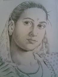 Village Girl Drawing By Nischitha Shenoy Women are beautiful and intelligent creatures.
