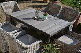 Gartenmobel Set Como 6 Tisch Ausziehbar Holzdekor Mit 6 Sessel Rattan Polyrattan Geflecht Gartenmobel Sets Gartenmobel Innengarten